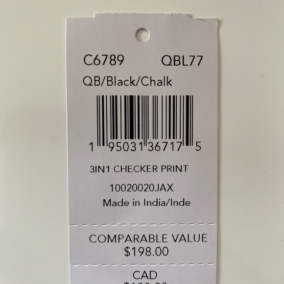 NWT Coach 3 in 1 Wallet with Checker Print C6789 Black/Chalk - Picture 13 of 13